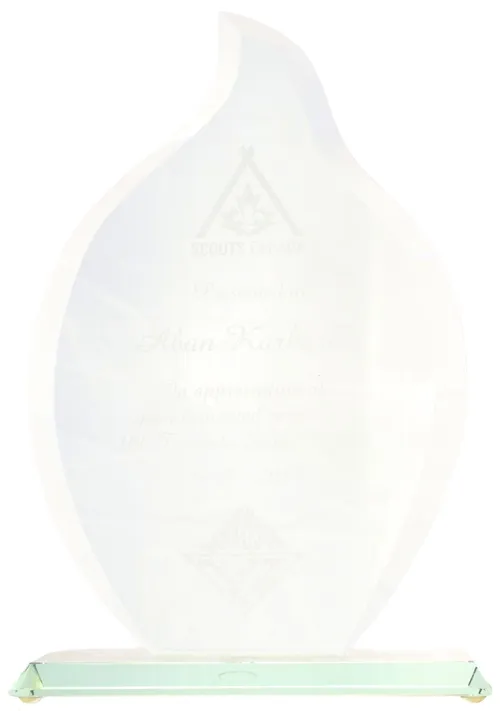 Clear Glass Flame Award Trophy