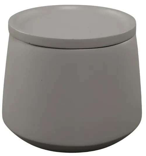 Matte Putty Ceramic Canister With Lid - Medium