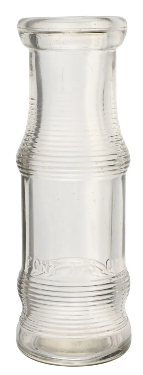 Antique 7 Ounce Clear Glass Milk Bottle