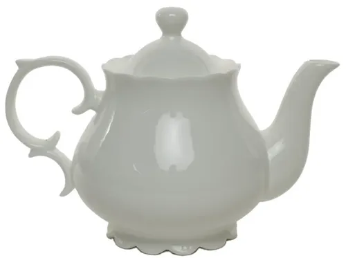 White Ceramic Ruffle Teapot
