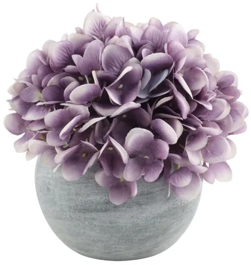 Artificial Purple Hydrangea In Stone Vase