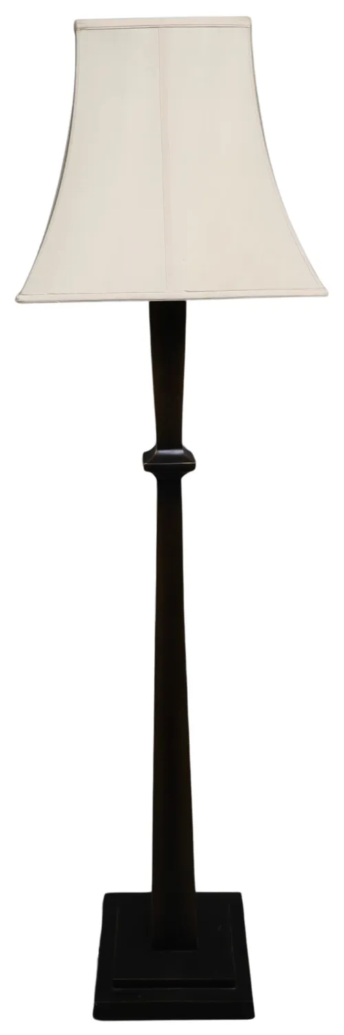 Bronze Metal Floor Lamp With Cream Shade
