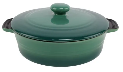 Green Gradient Round Casserole Dish With Lid