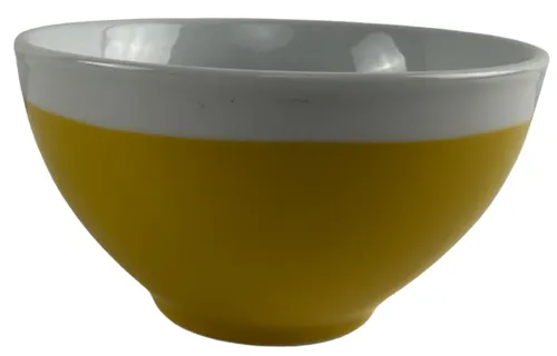 Yellow & White Ceramic Small Bowl