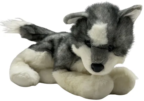 Grey & White Husky Dog Stuffed Animal