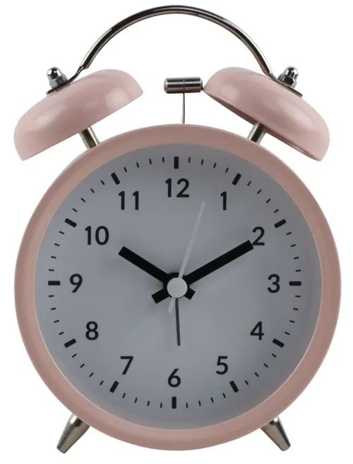 Soft Pink Twin Bell Alarm Clock
