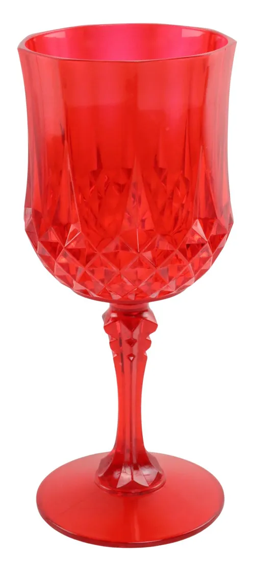 Clear Red Plastic Goblet