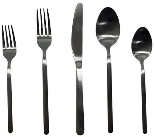 25 Piece Slim Cutlery Set With Brushed Metal Finish