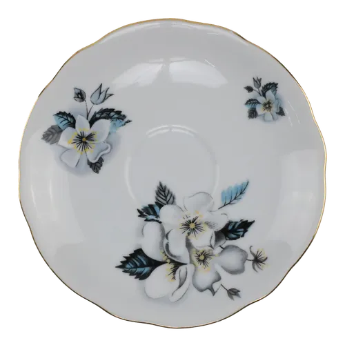 Blue Bloodroot Floral Saucer