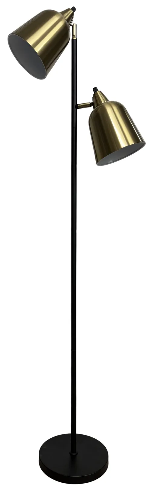 Black & Gold Two Light Floor Lamp