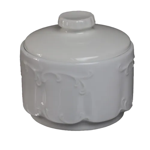 White Parisian Sugar Bowl With Lid