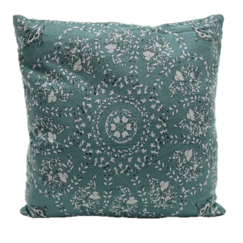 Parisian Blue Tile Throw Pillow