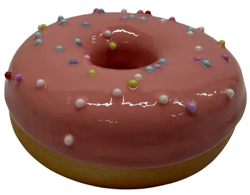 Artificial Strawberry Doughnut With Coloured Sprinkles