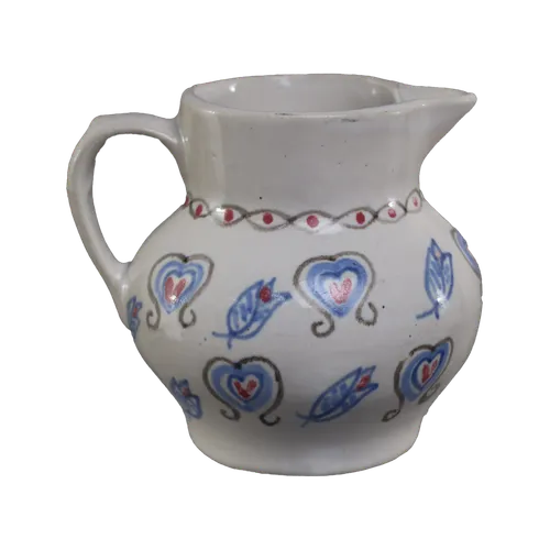 Blue Heart Stoneware Pitcher