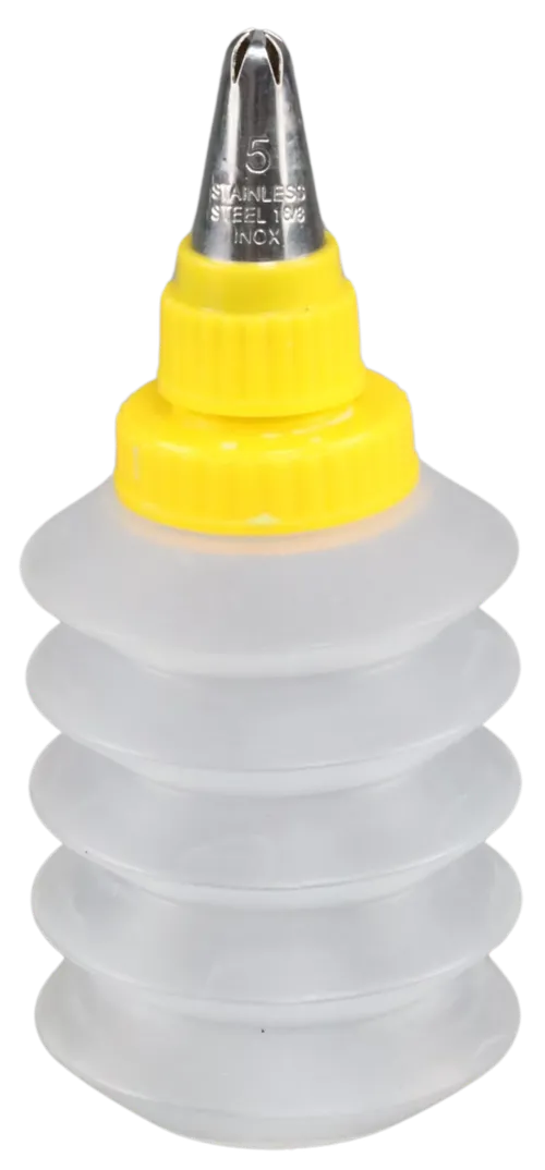 Icing Bottle With Piping Tip & Yellow Cap