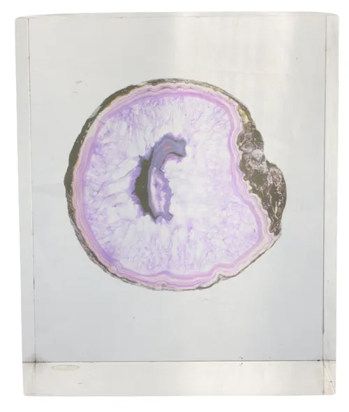 Purple Agate Slice In Resin Block