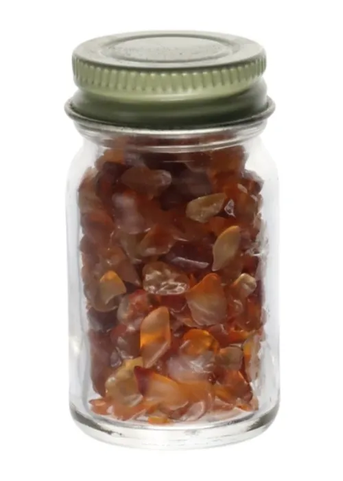 Clear Glass Jar With Assorted Crystal Chips - D