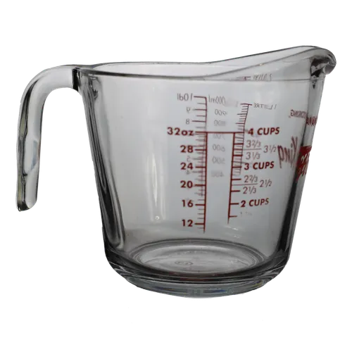 4 Cup Capacity Clear Glass Measuring Cup 