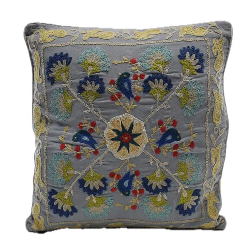 Blue Bird Pinwheel With Solid Satin Mustard Yellow Back