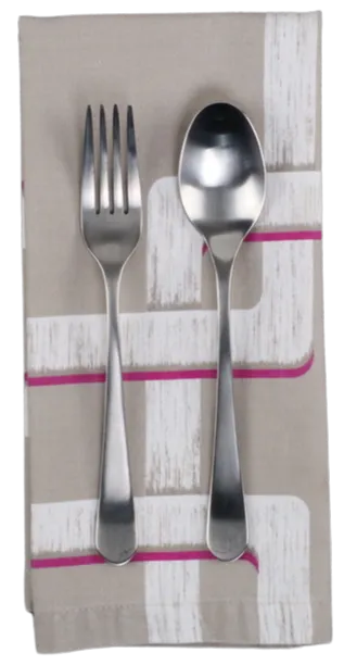 Taupe With White & Fuchsia Geometric Pattern Napkin