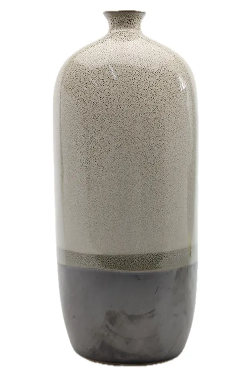 Sandstone Taupe Graphite Speckled Small Mouth Ceramic Vase