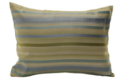 Satin Sunset Strip Blue & Green Stripe Throw Pillow