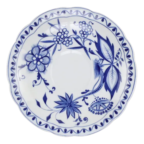 Blue On White Floral Saucer