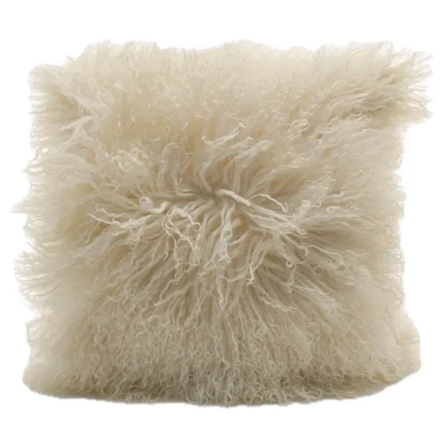 Cream Mongolian Throw Pillow