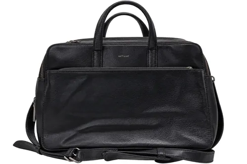 Classic Black Textured Leather Briefcase/Laptop Bag