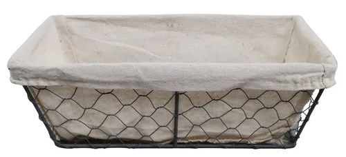 Wire & Cloth Rectangular Serving Basket