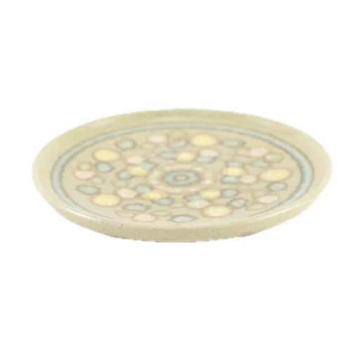 Pastel Leaf Ceramic Plant Pot Plate - Small