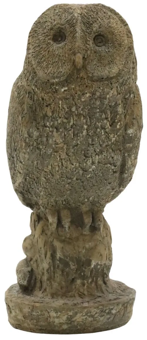 Natural Ceramic Owl On Stand