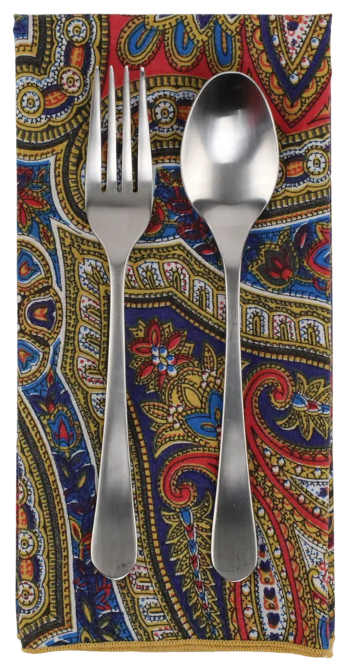 Royal Blue & Red & Gold Paisley Pattern Napkin