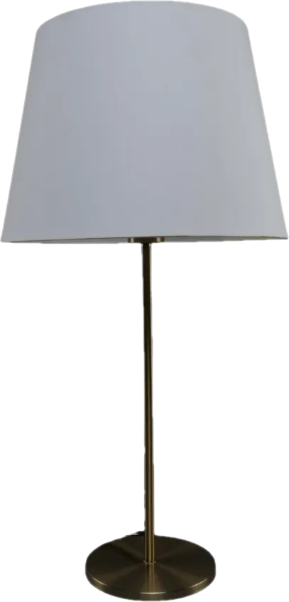 Brushed Gold Table Lamp With White Shade