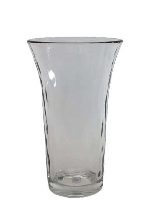 Rippled Clear Glass Vase