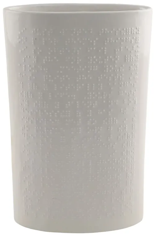 White Braille Ceramic Vase