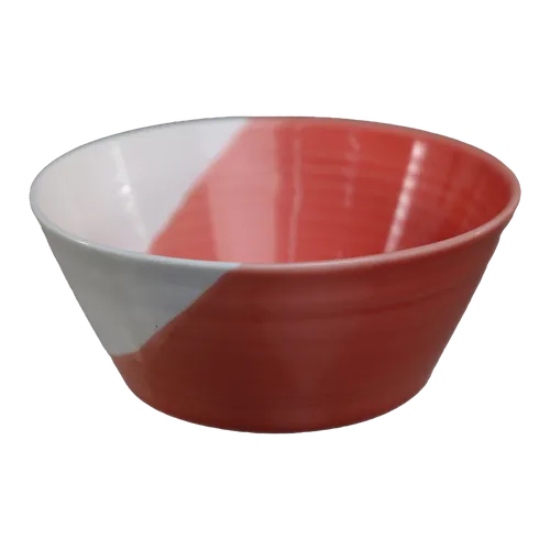 Peach & White Swirl Ceramic Small Bowl