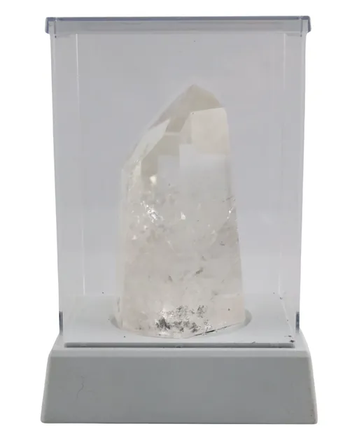 Large Quartz Crystal In White Light Up Display Box