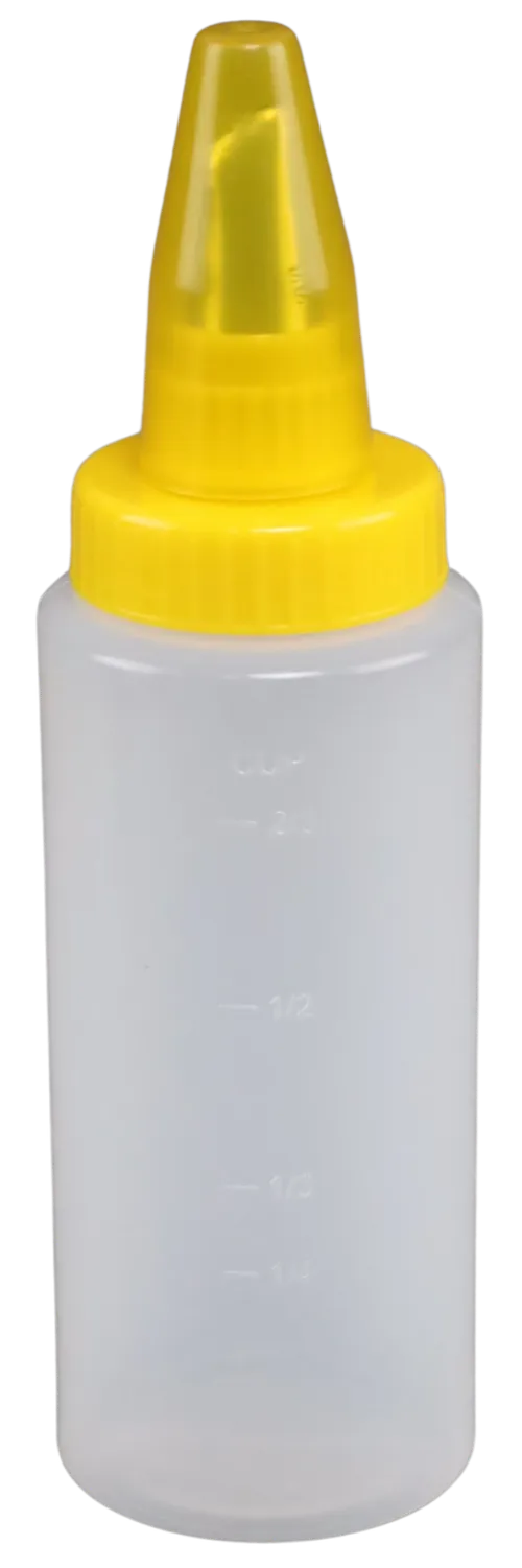 Clear Icing Bottle With Piping Tip & Yellow Cap