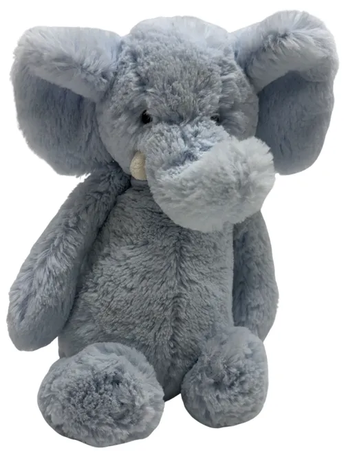 Baby Blue Stuffed Elephant Plush With Rattle