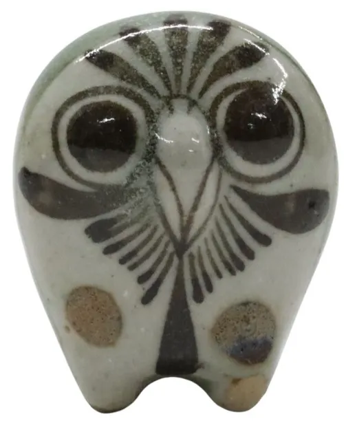 Brown Tonal Pottery Painted Owl