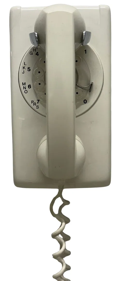 Vintage White Wall Mount Rotary Telephone