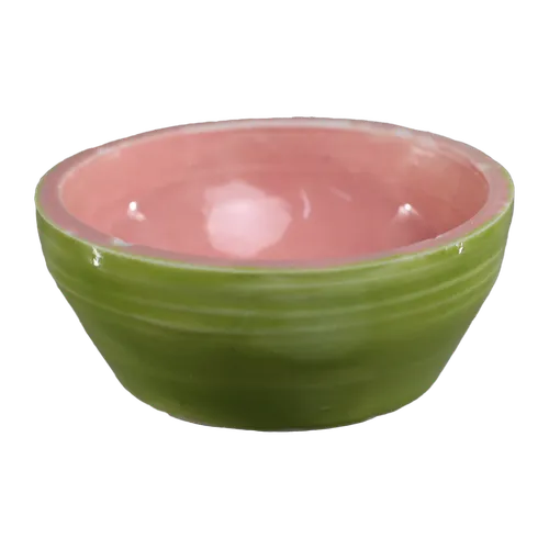 Watermelon Green & Pink Interior Ceramic Pinch Bowl