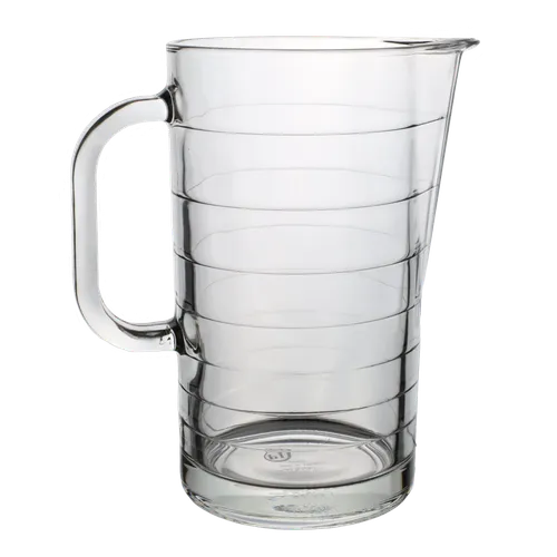 Clear Glass With Horizontal Lines Pitcher