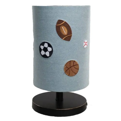 Faded Denim Ball Sports Table Lamp