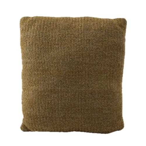 Brown Woven Hemp Throw Pillow