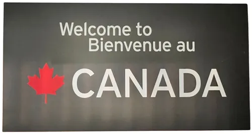 Welcome To Canada Airport Sign On Foam Board