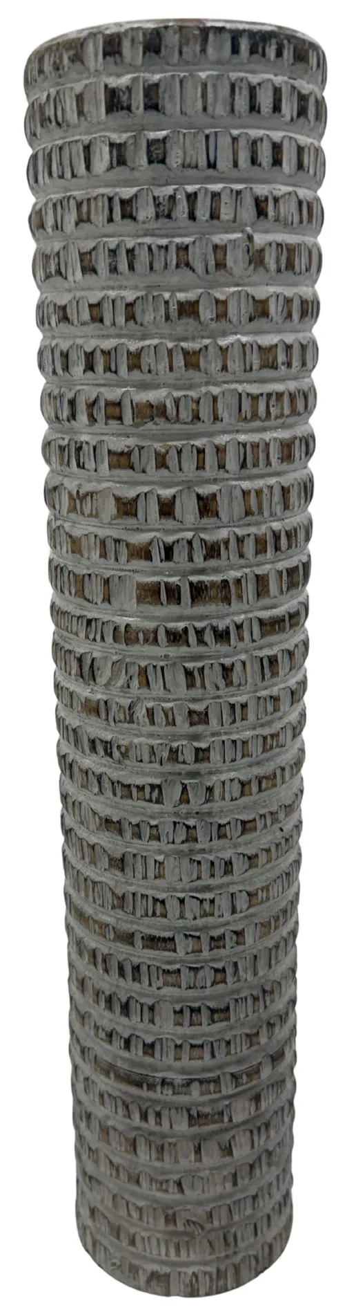 Weathered White Wood Candle Holder - Large
