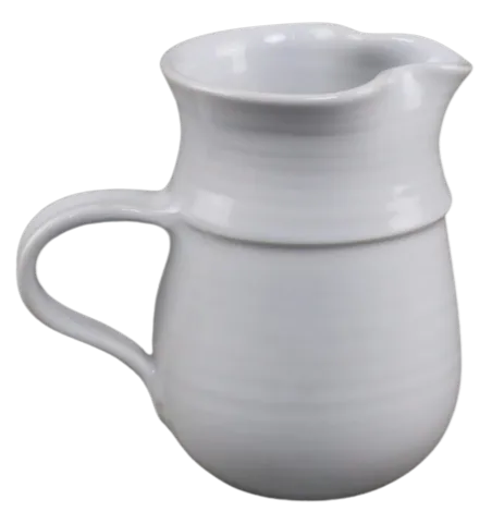 White Ceramic Ribbed Creamer