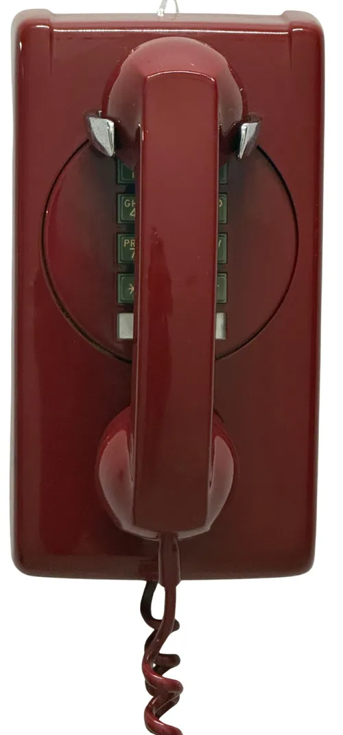 Vintage Wall Mount Red Touch Tone Telephone